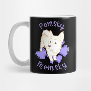 Pomsky Momsky White Haired Pomsky Mom Mug